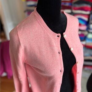100% CASHMERE JCREW SOFT CORAL PINK CARDY NWOT 4.99SHP